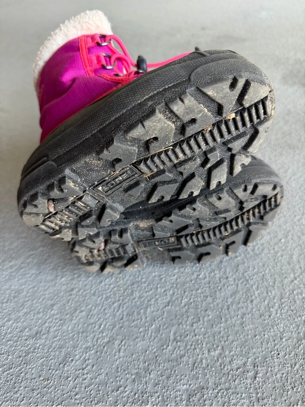 Sorel Kids Pink and Black Snow Boots